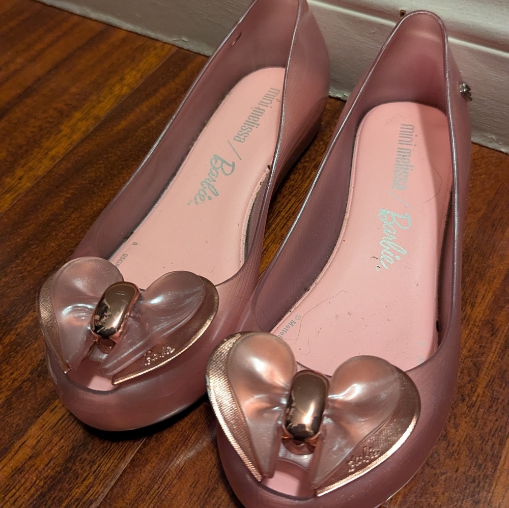 Mini Melissa Barbie jelly pink slip on sz Girls 1